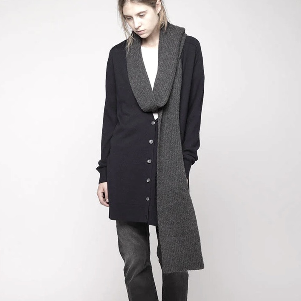Acne Hedy navy cardigan with scarf